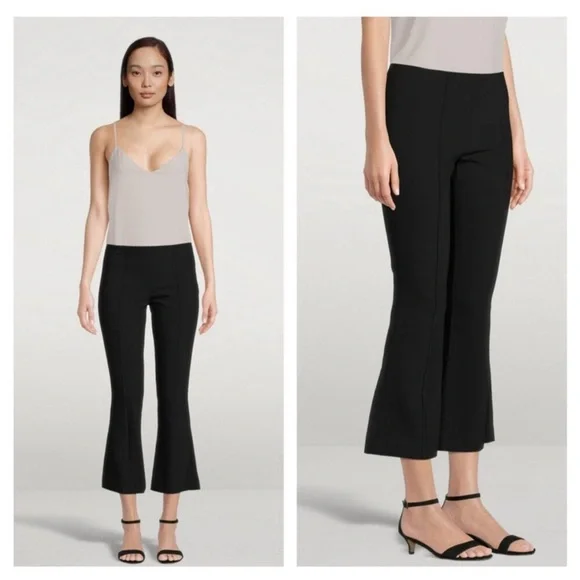 THE ROW Beca Stretch Wool Crop Flared Pants size 0 Black - Picture 3 of 7